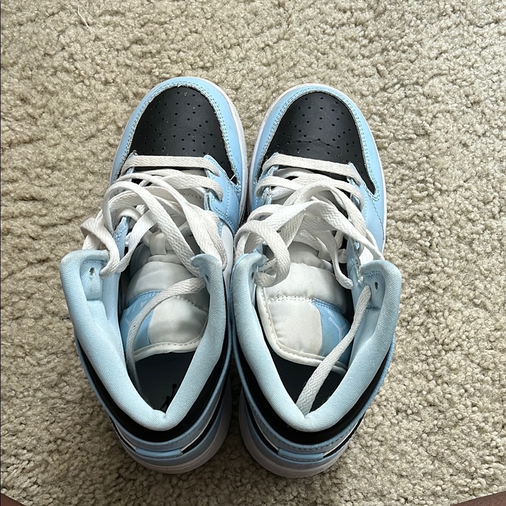 Black and Blue High-Top Sneakers